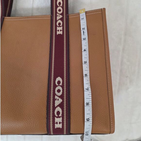 Coach Smith Tote Bag - Tan and Crimson - Picture 8 of 12